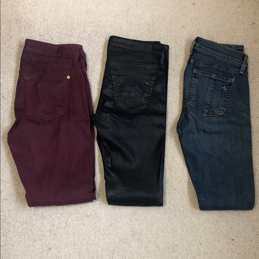 Rag & Bone 7 For All Mankind and AG skinny selling in 3 pack bundle